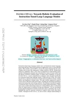 INSTRUCTEVAL: Towards Holistic Evaluation of Instruction-Tuned Large
  Language Models