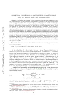 Achieving Consensus over Compact Submanifolds