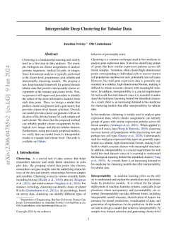 Interpretable Deep Clustering for Tabular Data