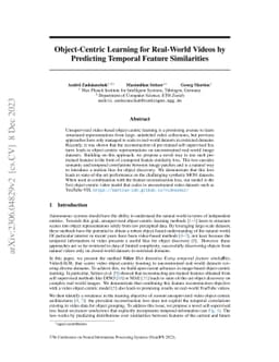 Object-Centric Learning for Real-World Videos by Predicting Temporal
  Feature Similarities