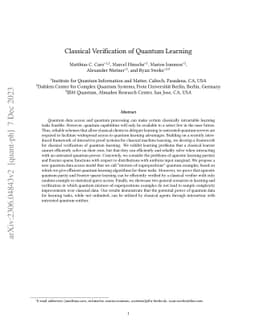 Classical Verification of Quantum Learning