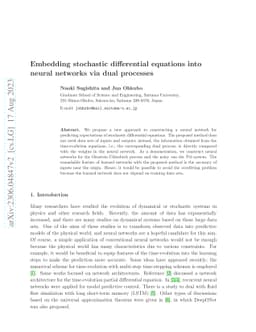 Embedding stochastic differential equations into neural networks via
  dual processes
