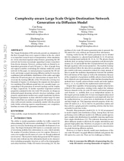 Complexity-aware Large Scale Origin-Destination Network Generation via
  Diffusion Model