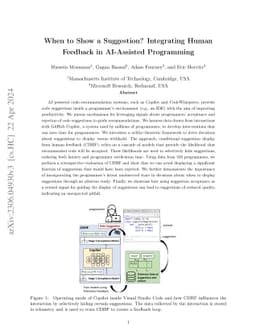 When to Show a Suggestion? Integrating Human Feedback in AI-Assisted
  Programming
