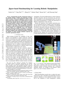 Jigsaw-based Benchmarking for Learning Robotic Manipulation