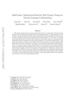 InfoPrompt: Information-Theoretic Soft Prompt Tuning for Natural
  Language Understanding