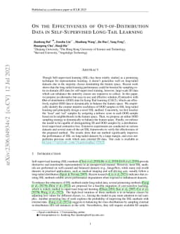 On the Effectiveness of Out-of-Distribution Data in Self-Supervised
  Long-Tail Learning