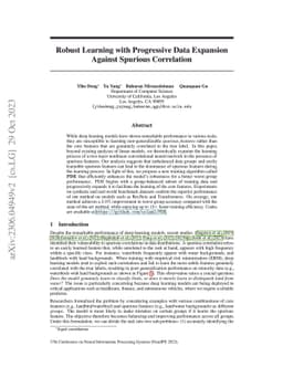 Robust Learning with Progressive Data Expansion Against Spurious
  Correlation