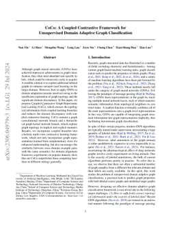 CoCo: A Coupled Contrastive Framework for Unsupervised Domain Adaptive
  Graph Classification