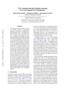 T3L: Translate-and-Test Transfer Learning for Cross-Lingual Text
  Classification