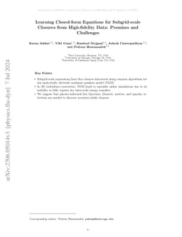 Learning Closed-form Equations for Subgrid-scale Closures from
  High-fidelity Data: Promises and Challenges