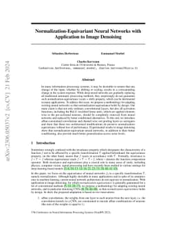 Normalization-Equivariant Neural Networks with Application to Image
  Denoising