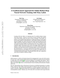 A Gradient-based Approach for Online Robust Deep Neural Network Training
  with Noisy Labels