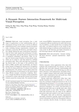 A Dynamic Feature Interaction Framework for Multi-task Visual Perception