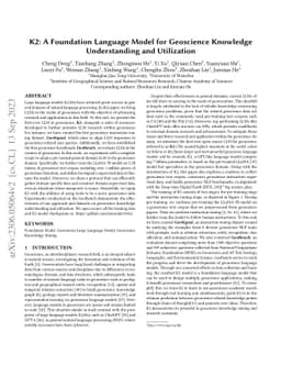 K2: A Foundation Language Model for Geoscience Knowledge Understanding
  and Utilization