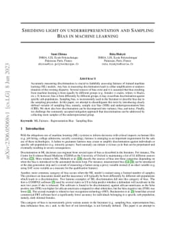 Shedding light on underrepresentation and Sampling Bias in machine
  learning