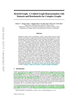 Hybrid Graph: A Unified Graph Representation with Datasets and
  Benchmarks for Complex Graphs