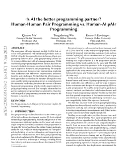 Is AI the better programming partner? Human-Human Pair Programming vs.
  Human-AI pAIr Programming