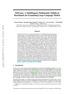 M3Exam: A Multilingual, Multimodal, Multilevel Benchmark for Examining
  Large Language Models