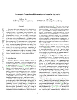Ownership Protection of Generative Adversarial Networks