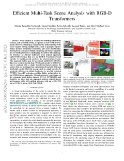 Efficient Multi-Task Scene Analysis with RGB-D Transformers