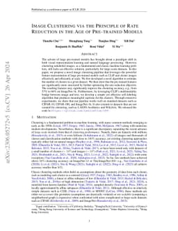 Image Clustering via the Principle of Rate Reduction in the Age of
  Pretrained Models
