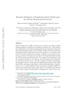 Extensive Evaluation of Transformer-based Architectures for Adverse Drug
  Events Extraction