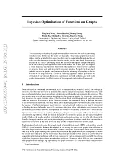 Bayesian Optimisation of Functions on Graphs