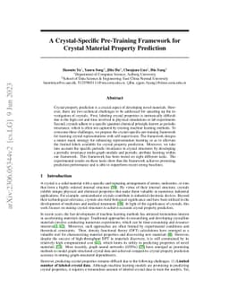 A Crystal-Specific Pre-Training Framework for Crystal Material Property
  Prediction