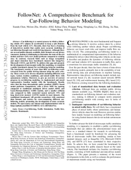 FollowNet: A Comprehensive Benchmark for Car-Following Behavior Modeling