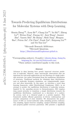 Towards Predicting Equilibrium Distributions for Molecular Systems with
  Deep Learning