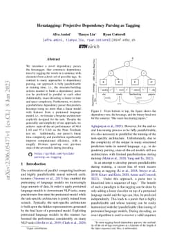 Hexatagging: Projective Dependency Parsing as Tagging