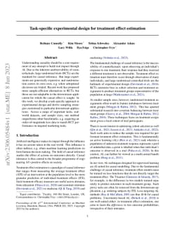 Task-specific experimental design for treatment effect estimation