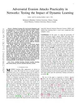 Adversarial Evasion Attacks Practicality in Networks: Testing the Impact of Dynamic Learning