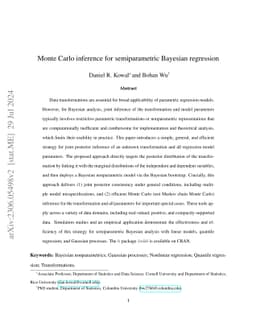 Monte Carlo inference for semiparametric Bayesian regression