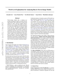 Word-Level Explanations for Analyzing Bias in Text-to-Image Models