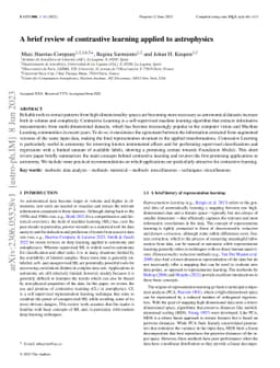 A brief review of contrastive learning applied to astrophysics