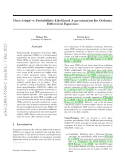 Data-Adaptive Probabilistic Likelihood Approximation for Ordinary
  Differential Equations