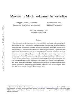 Maximally Machine-Learnable Portfolios