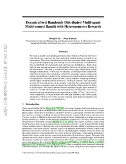 Decentralized Randomly Distributed Multi-agent Multi-armed Bandit with
  Heterogeneous Rewards