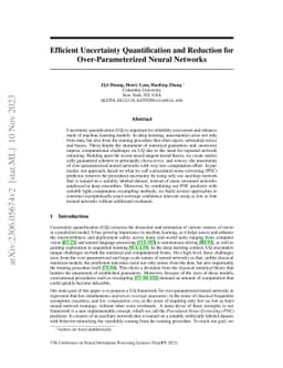 Efficient Uncertainty Quantification and Reduction for
  Over-Parameterized Neural Networks