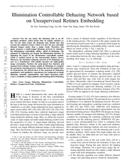 Illumination Controllable Dehazing Network based on Unsupervised Retinex
  Embedding