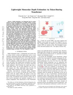 Lightweight Monocular Depth Estimation via Token-Sharing Transformer