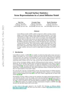Beyond Surface Statistics: Scene Representations in a Latent Diffusion
  Model