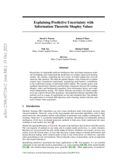 Explaining Predictive Uncertainty with Information Theoretic Shapley
  Values