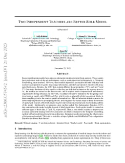 Two Independent Teachers are Better Role Model