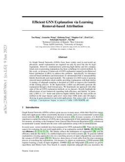 Efficient GNN Explanation via Learning Removal-based Attribution