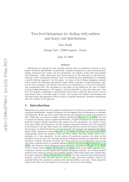 Two-level histograms for dealing with outliers and heavy tail
  distributions