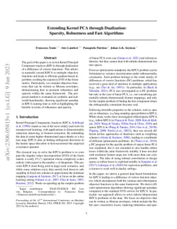 Extending Kernel PCA through Dualization: Sparsity, Robustness and Fast
  Algorithms