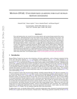 Motion-DVAE: Unsupervised learning for fast human motion denoising